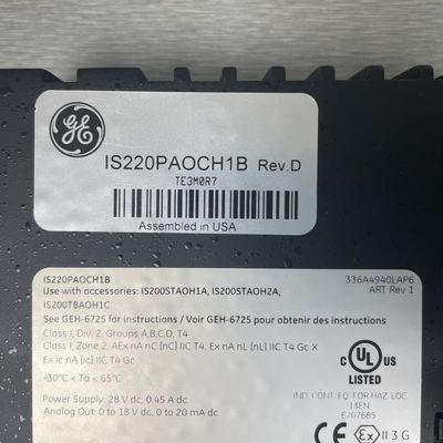 GE IS220PAOCH1B Analog Output Module Mark VIe Series