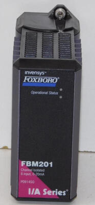 Foxboro FBM201 8-Channel Isolated Analog Input Module for 4-20mA Signals with Compact Design