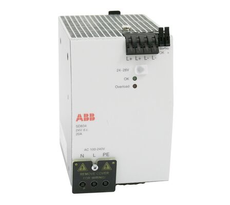 ABB SD834 Power Supply 3BSC610067R1 Lightweight 0.55kg with AC 100-240V and DC 110-150V Input for Industrial Systems